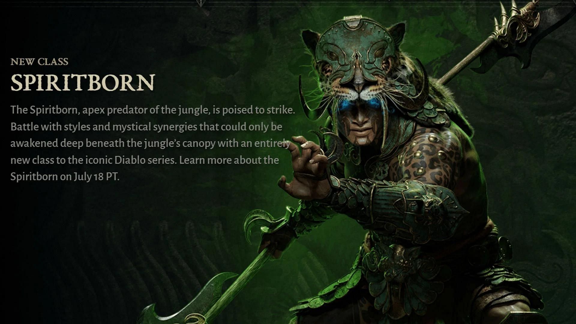 The Spiritborn class is coming to Diablo 4 (Image via Blizzard)