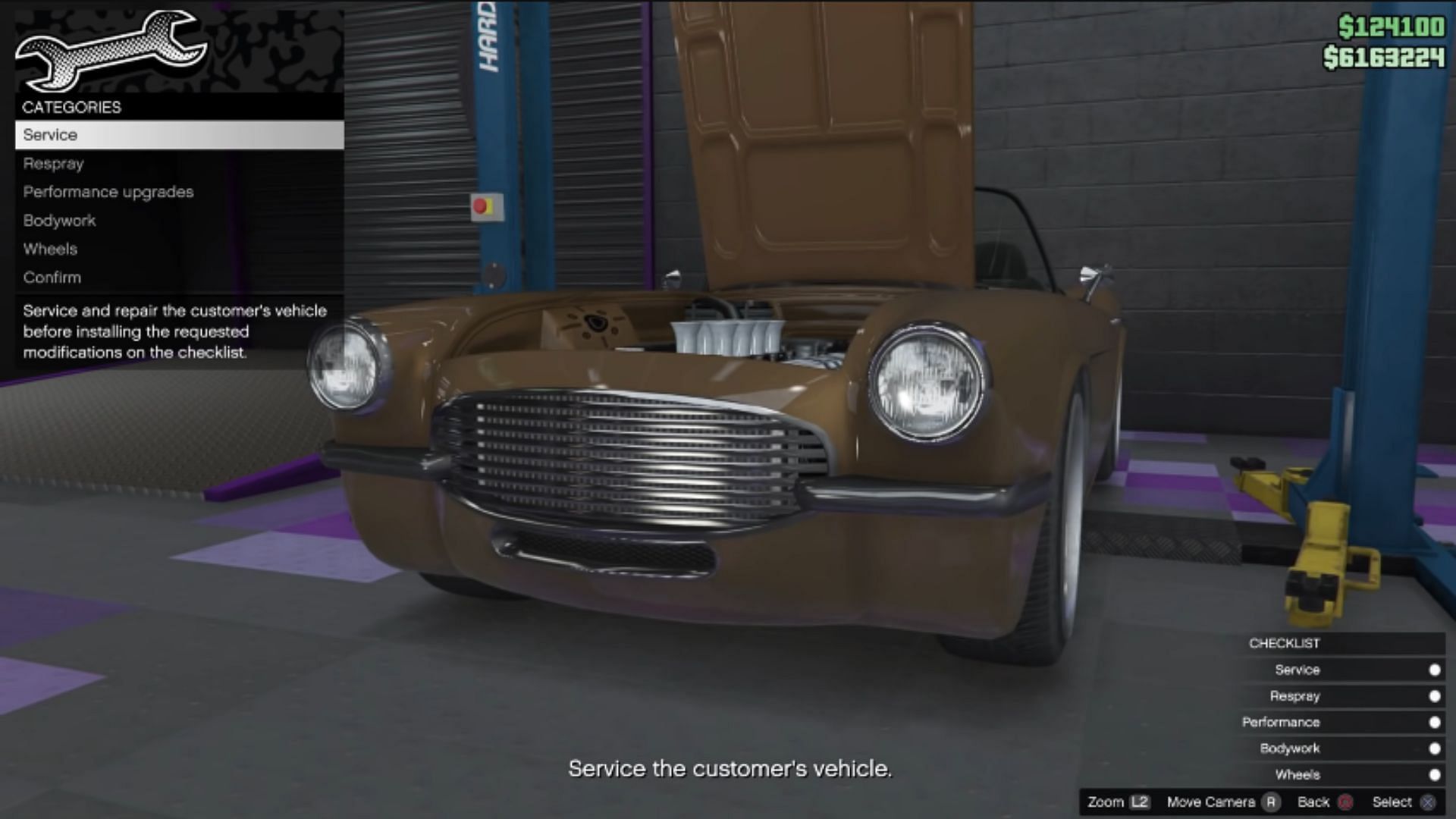 Follow the on-screen instructions to modify the car (Image via YouTube/TGG)