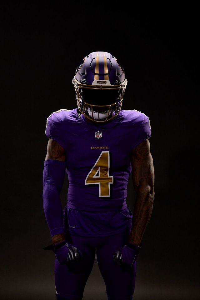 Fans hyped over first look at Ravens' alternate helmet paired with ...