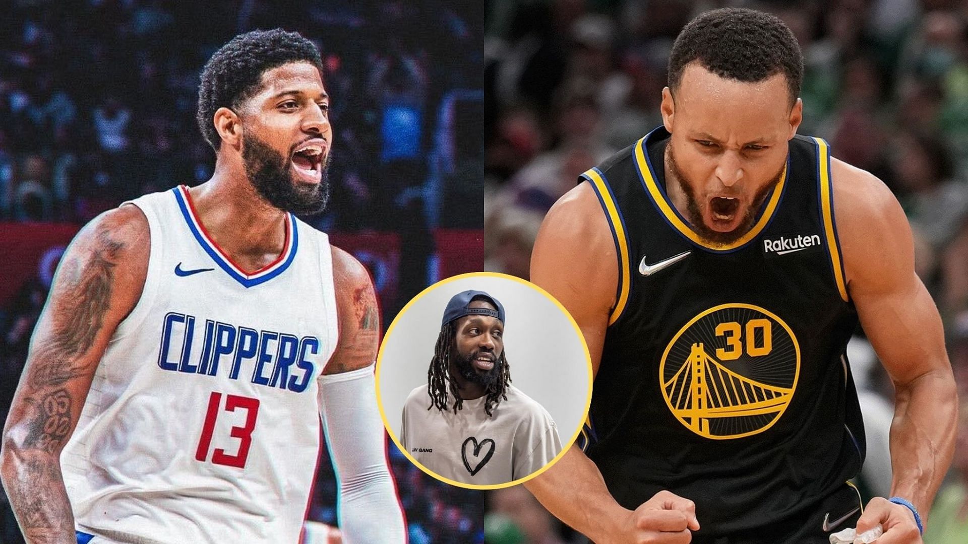 Patrick Beverley is interested in a possible Paul George-Steph Curry tandem in Golden State (Photos from IG accounts of Clippers, Warriors and Beverley)