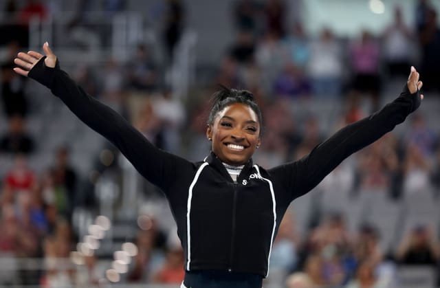 Simone Gears In Pictures: Simone Biles gears up for first training session ahead of ...