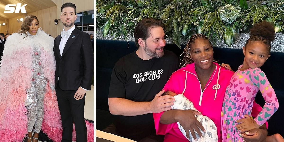 Serena Williams with her husband Alexis Ohanian, Williams and Ohanian with their daughters (Source: GETTY, Instagram/ Alexis Ohanian)