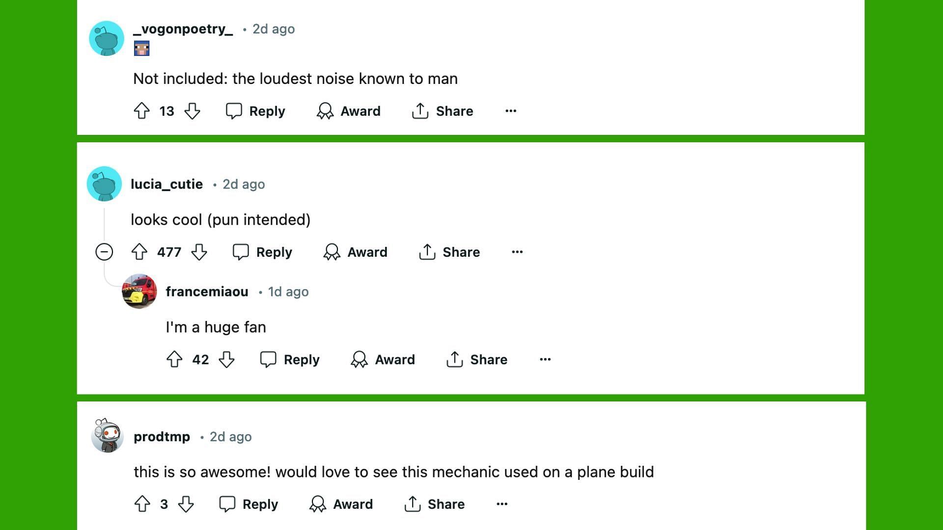 Reddit reacts to the fan build (Image via Reddit/kenny744)