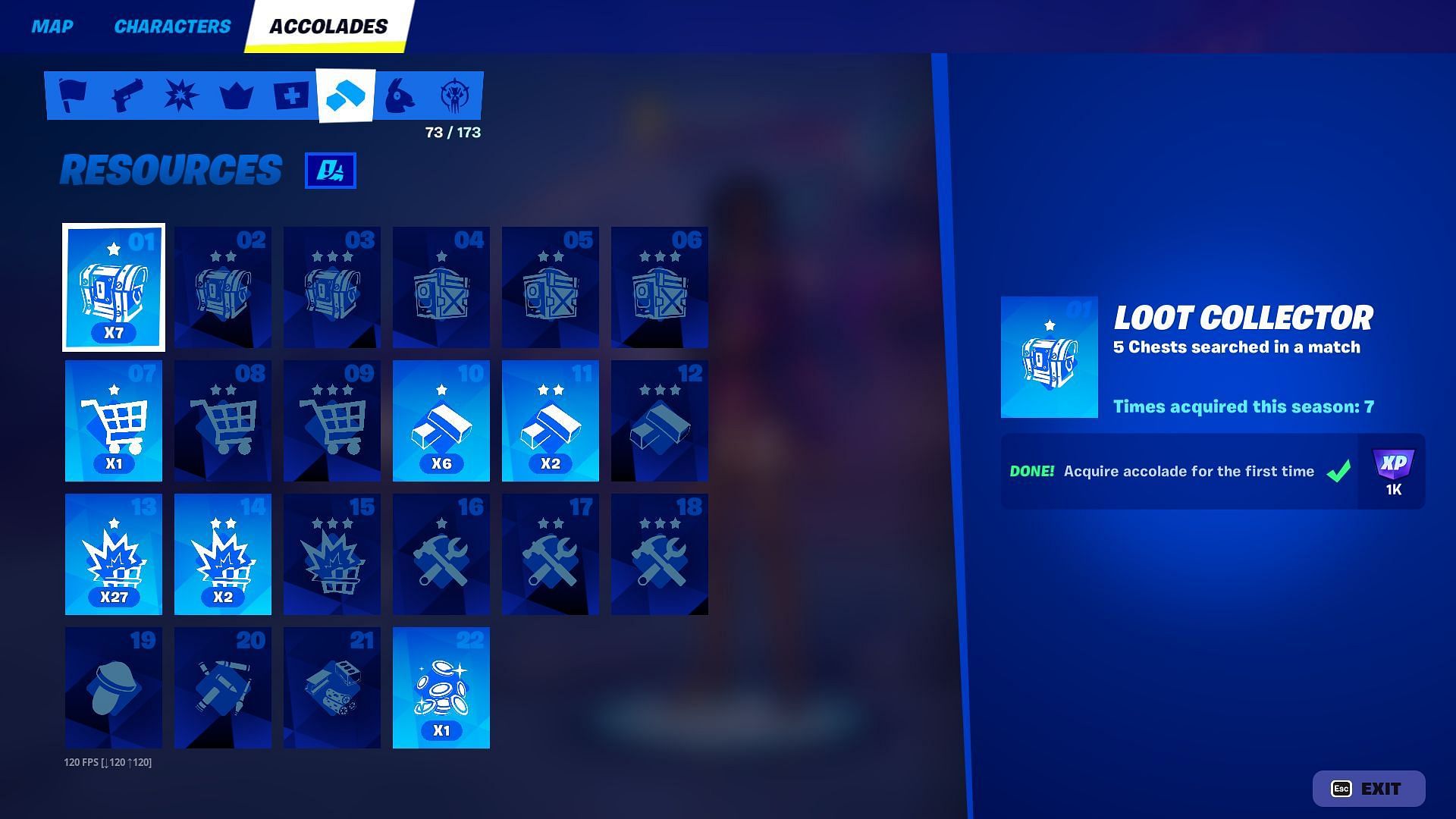 Resources Accolades in Fortnite Chapter 5 Season 3 (Image via Epic Games)