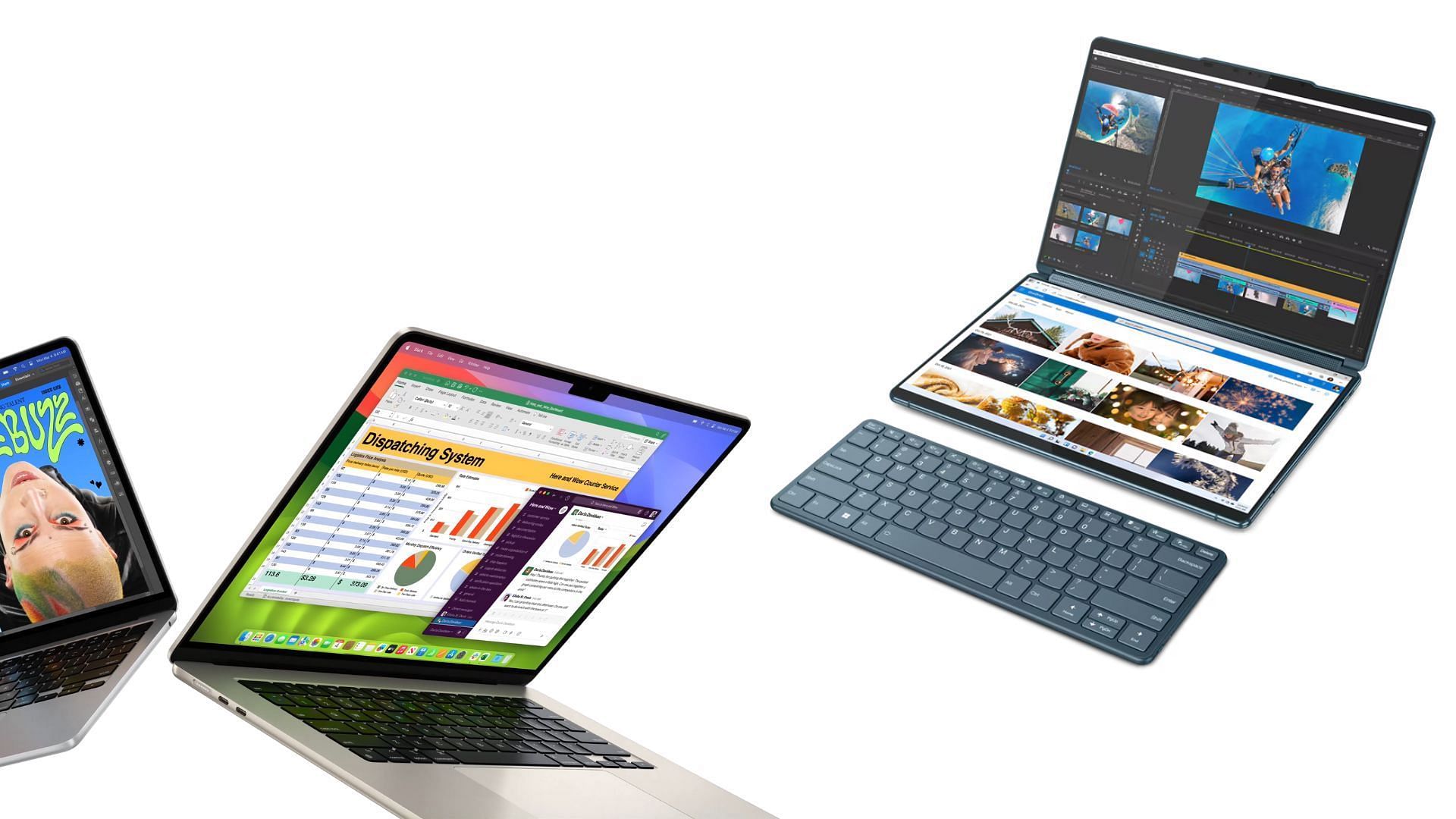 The Air and Yoga series features quite powerful laptops (Image via Apple, Lenovo)