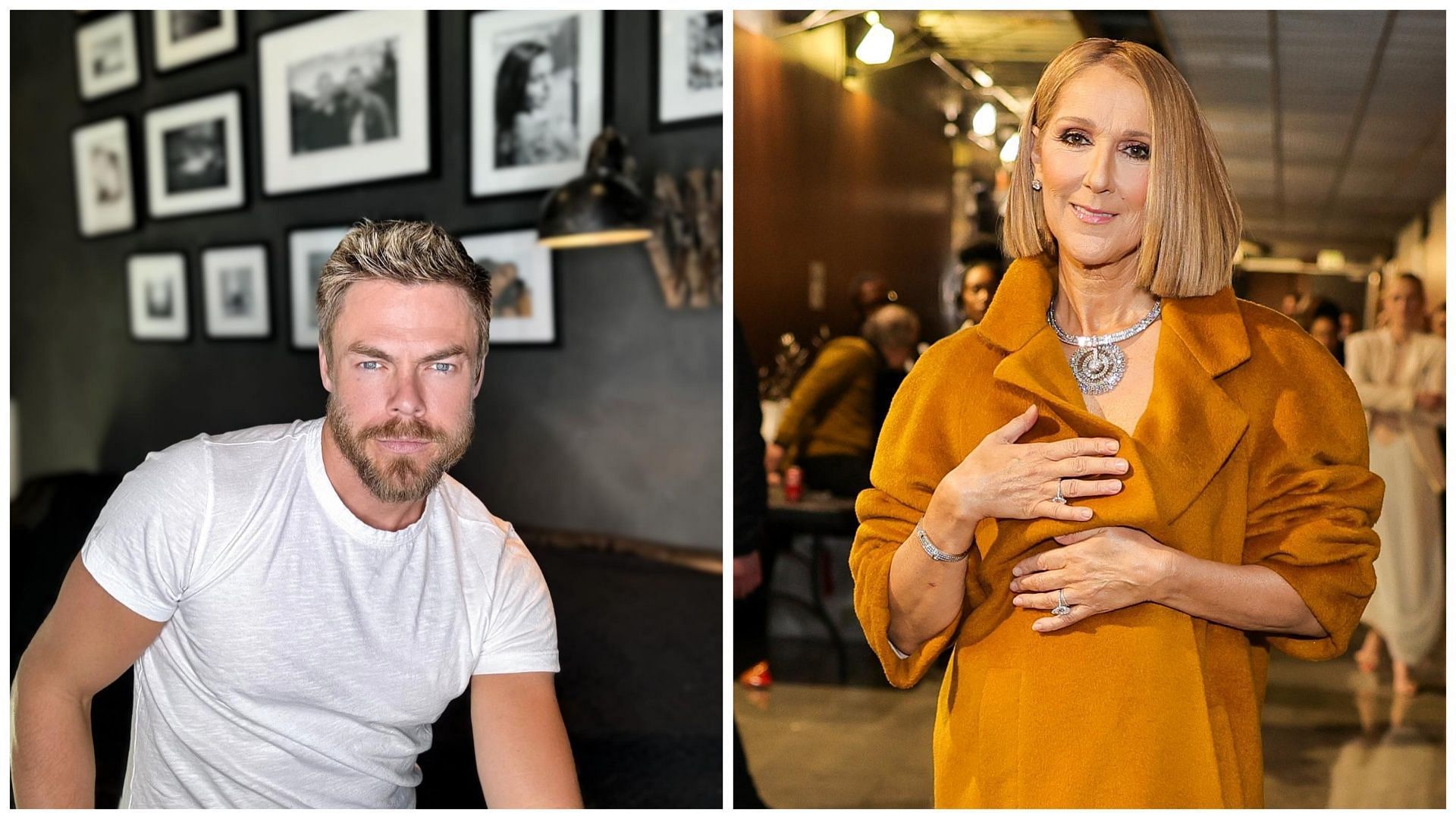 Derek Hough penned an emotional message after watching Celine Dion