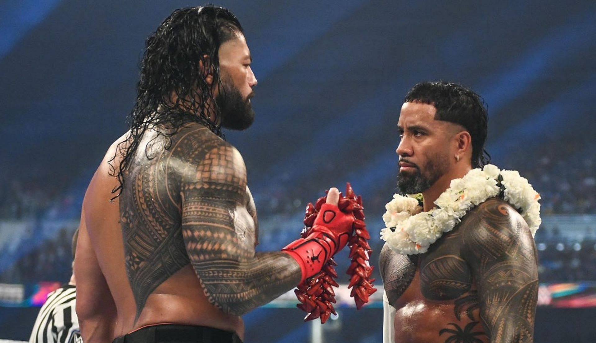 Roman Reigns and Jey Uso faced off in Tribal Combat at SummerSlam 2022 (Credit: WWE.com)