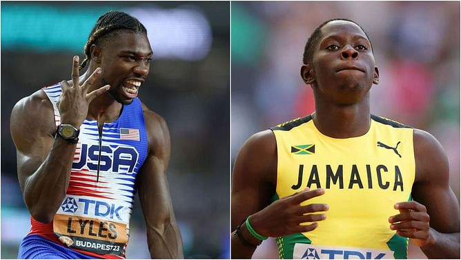 "I'll remember this" - Noah Lyles reacts to Oblique Seville looking at him moments before crossing 100m finish line at Racers Grand Prix