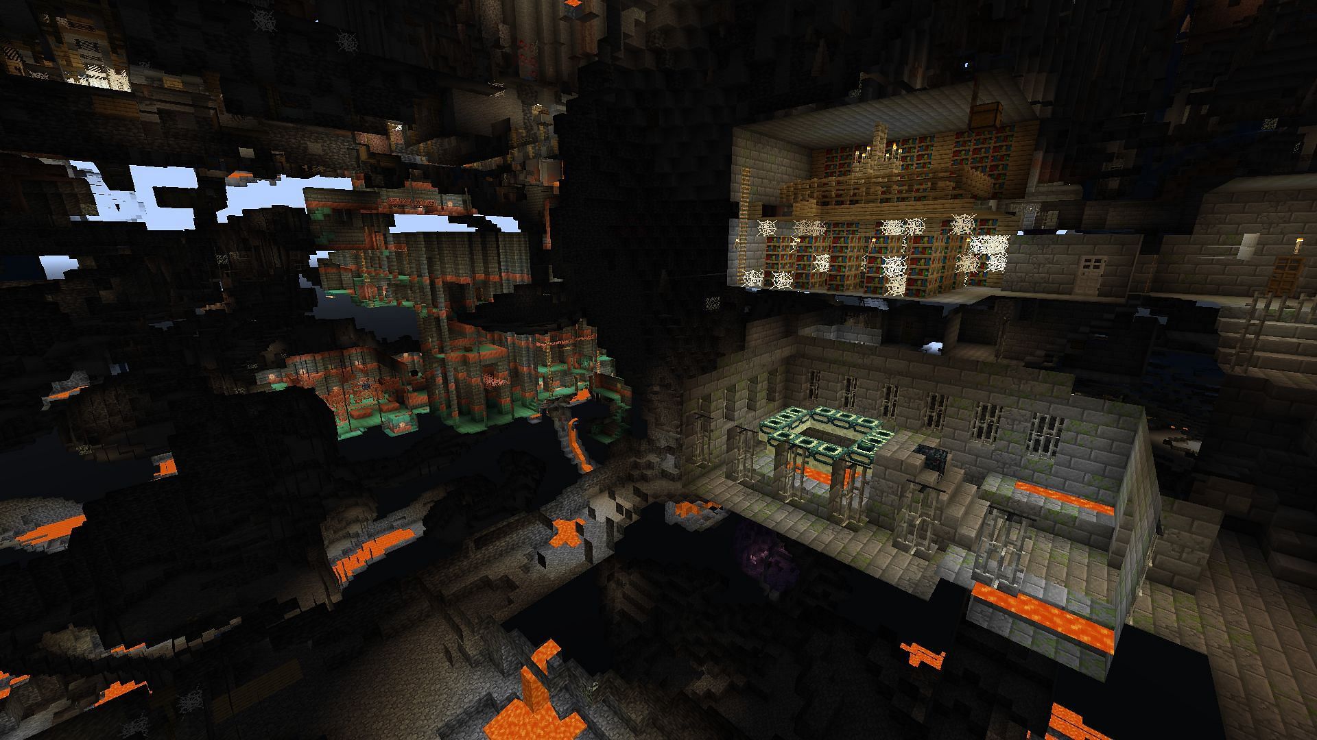 This seed features a strangely close trial chamber and stronghold (Image via Mojang)