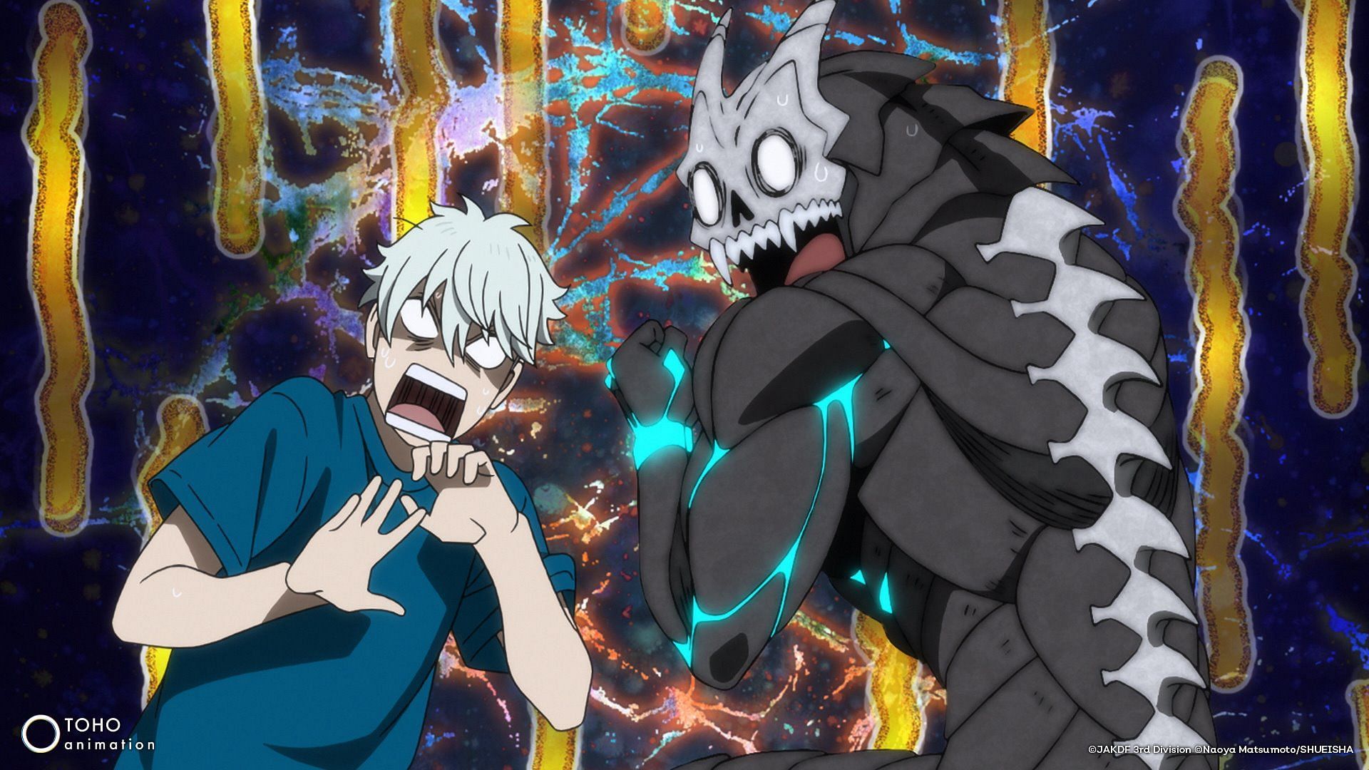 Reno and Kafka as seen in the Kaiju No. 8 anime (Image via Production I.G)