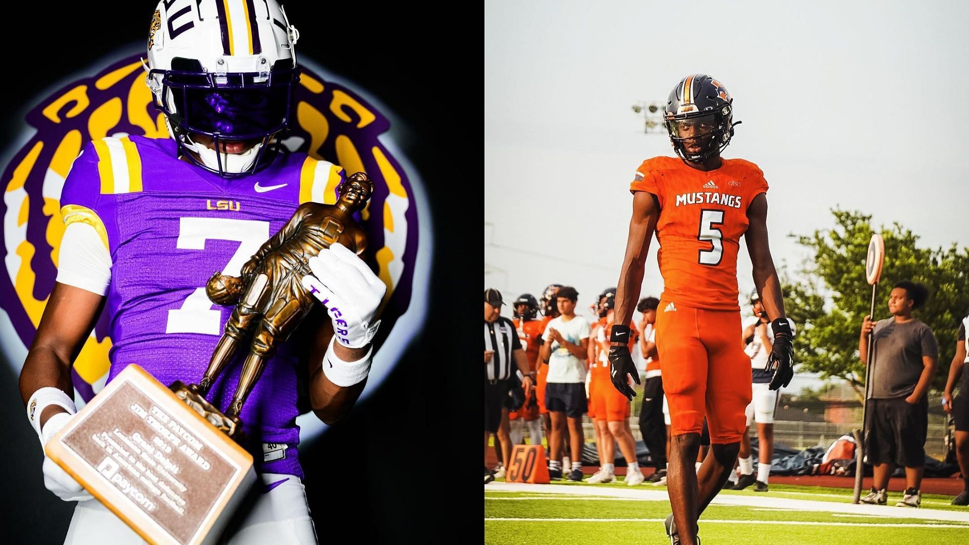 Dorian Brew and Kaliq Lockett are among 5 five-star recruits set to visit LSU this weekend (Images via Instagram)