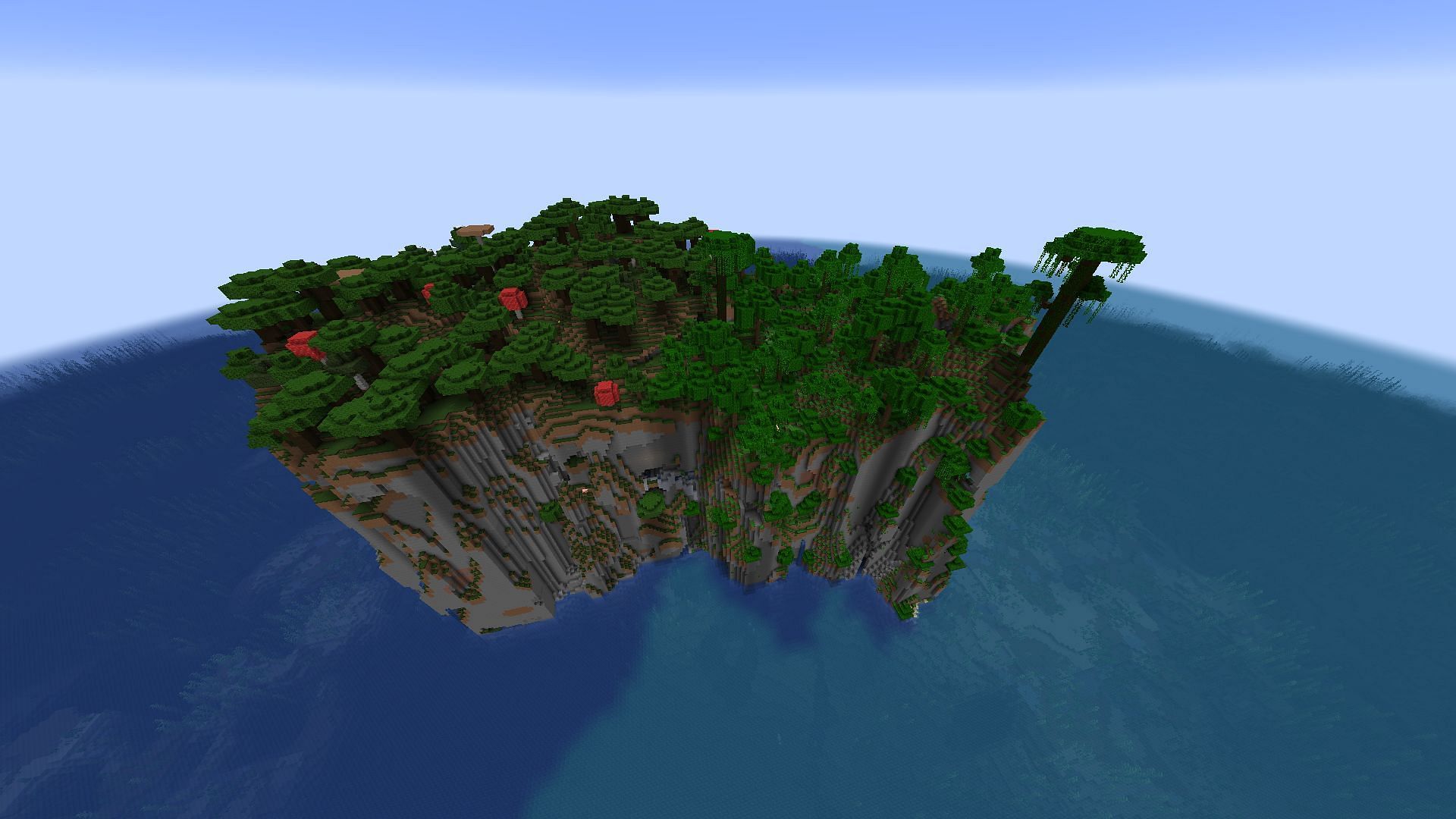 This Minecraft seed could make for a compelling island build (Image via Mojang)