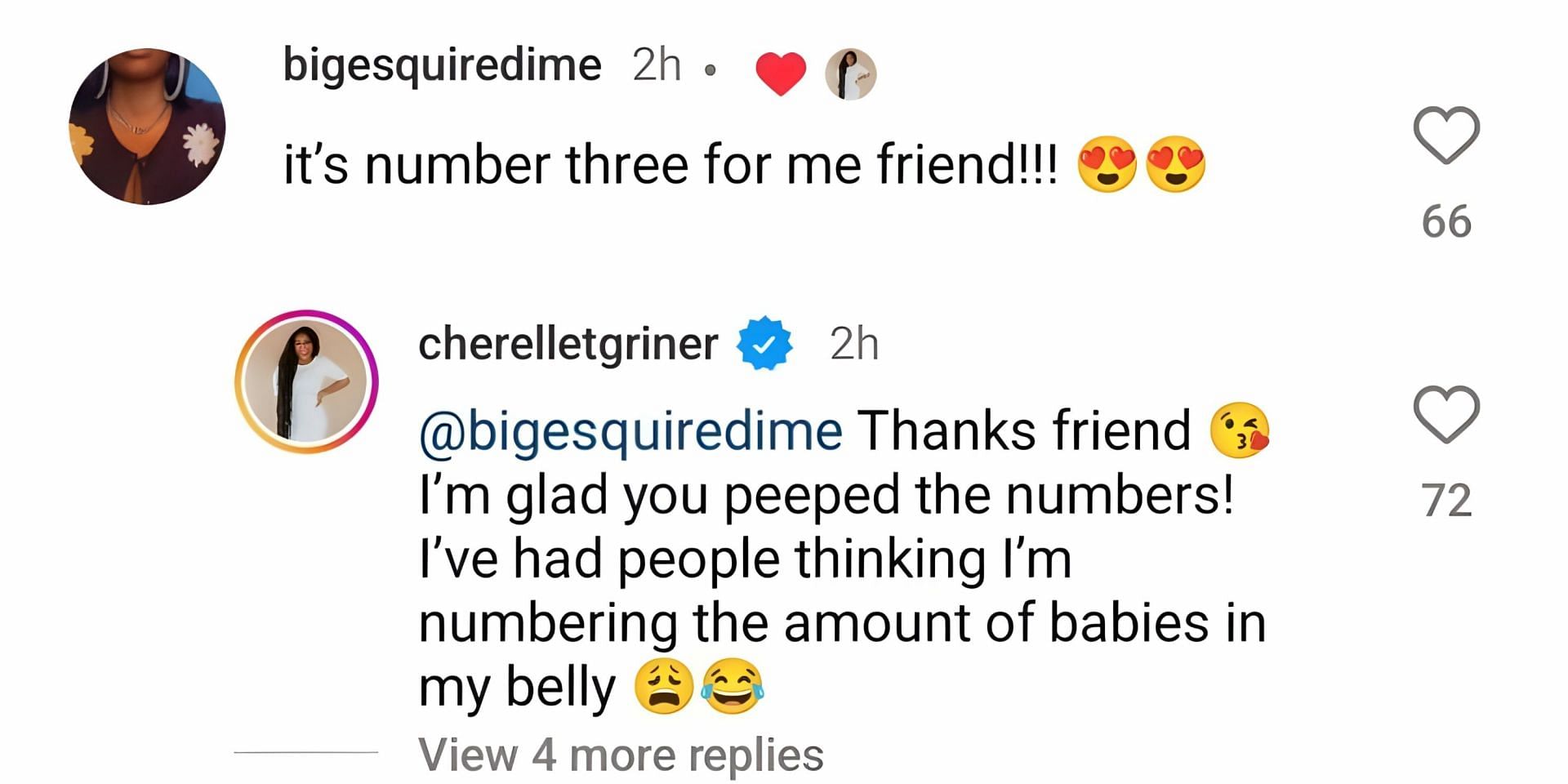 Brittney Griner&#039;s wife Cherelle&#039;s post comments [Cherelle&#039;s IG handle]