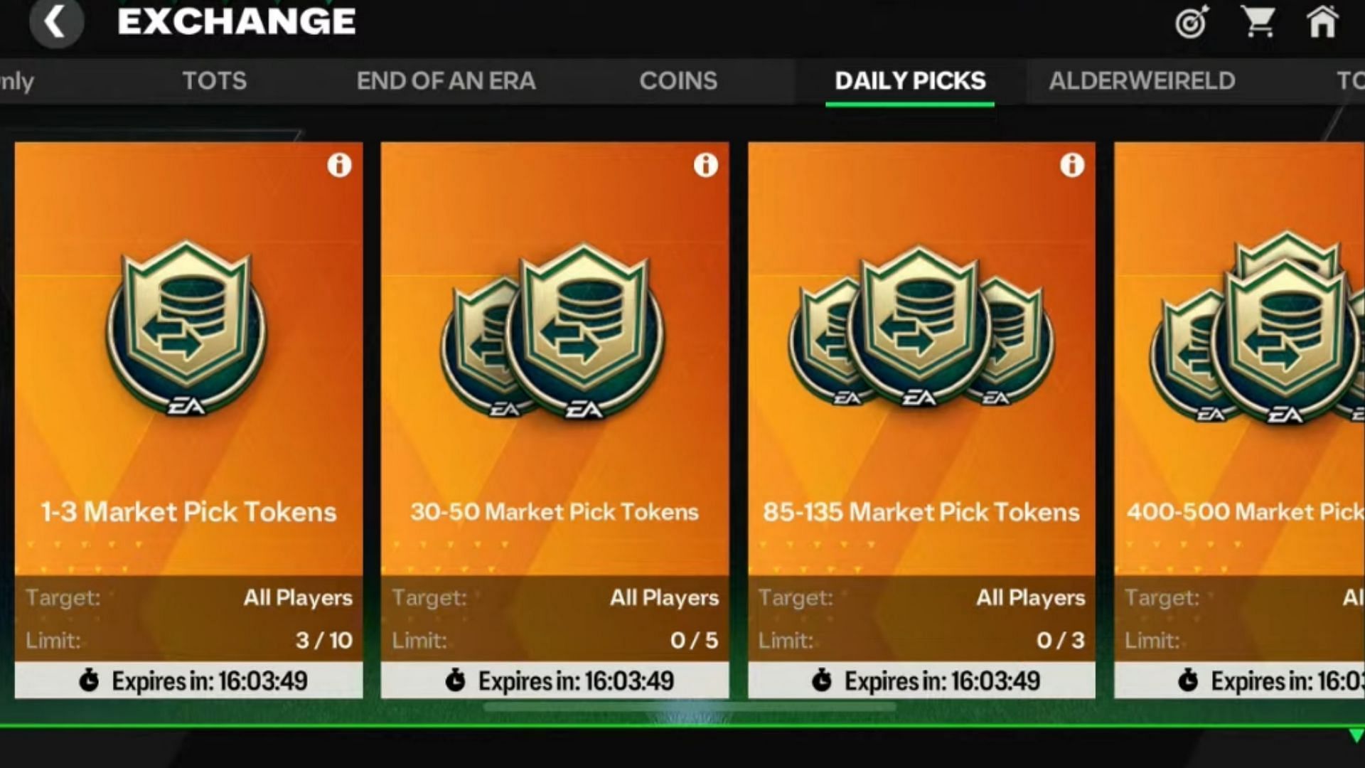 Market Pick Token Exchanges (Image via YouTube/ EA Sports FC Mobile)