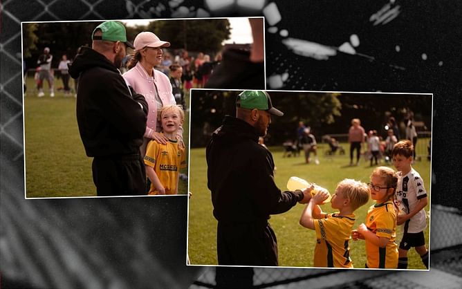IN PHOTOS: Conor McGregor and Dee Devlin attend son's "first football match" amid broken toe drama