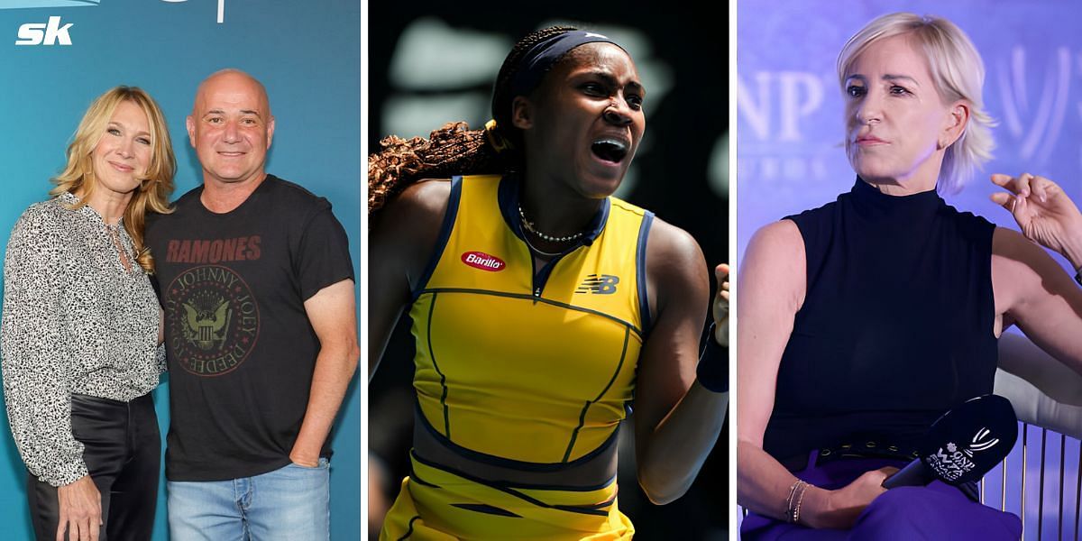 (Left to Right) Steffi Graf, Andre Agassi, Coco Gauff, Chris Evert (Source: Getty Images)