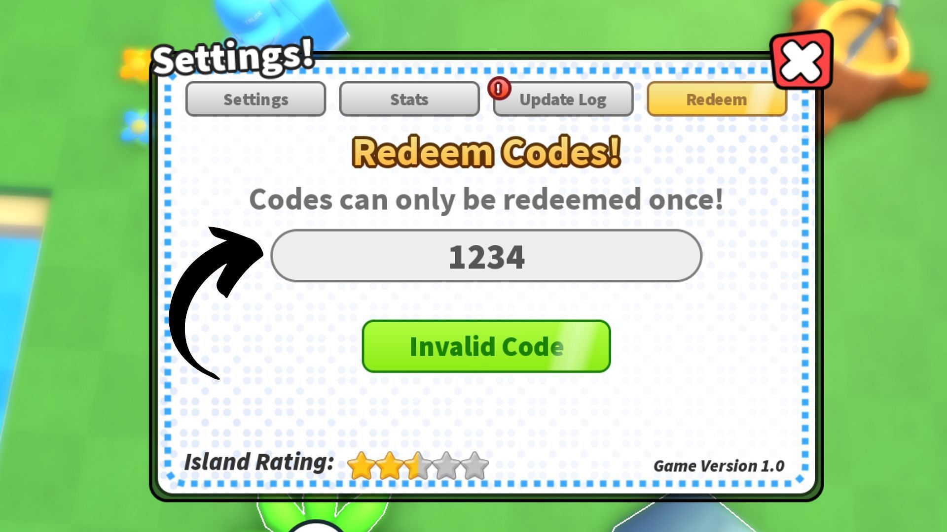 Timber 2 invalid code issue (Image via Roblox)