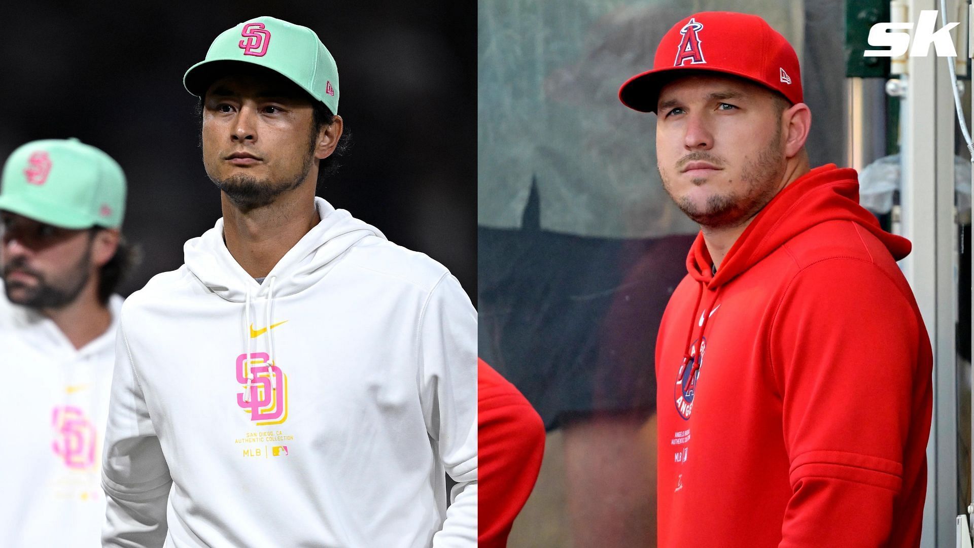 The Padres and Angels have received positive injury updates regarding both Yu Darvish and Mike Trout (Photo source: IMAGN)