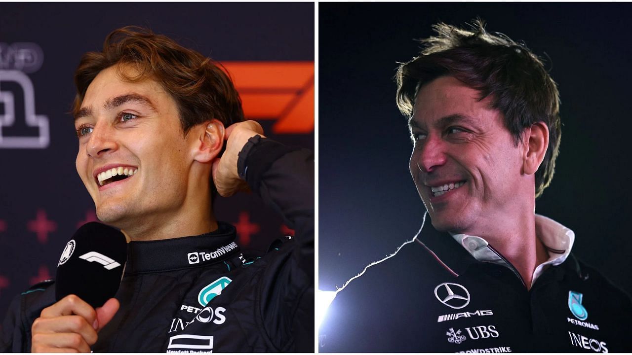 George Russell reacts to Mercedes team principal