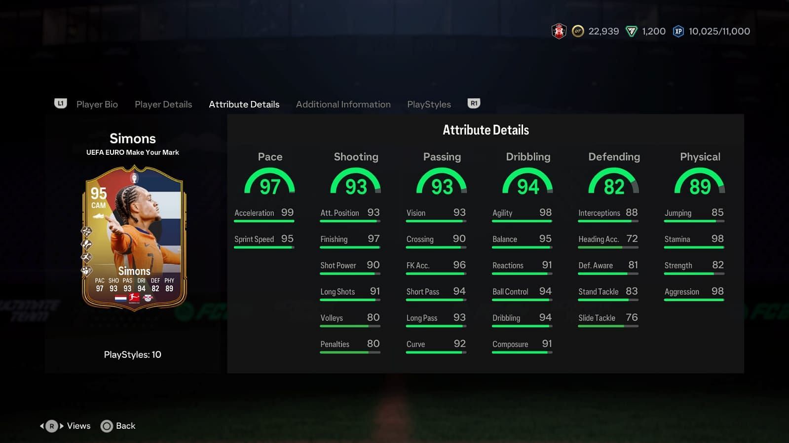 Simons has amazing stats (Image via EA Sports)