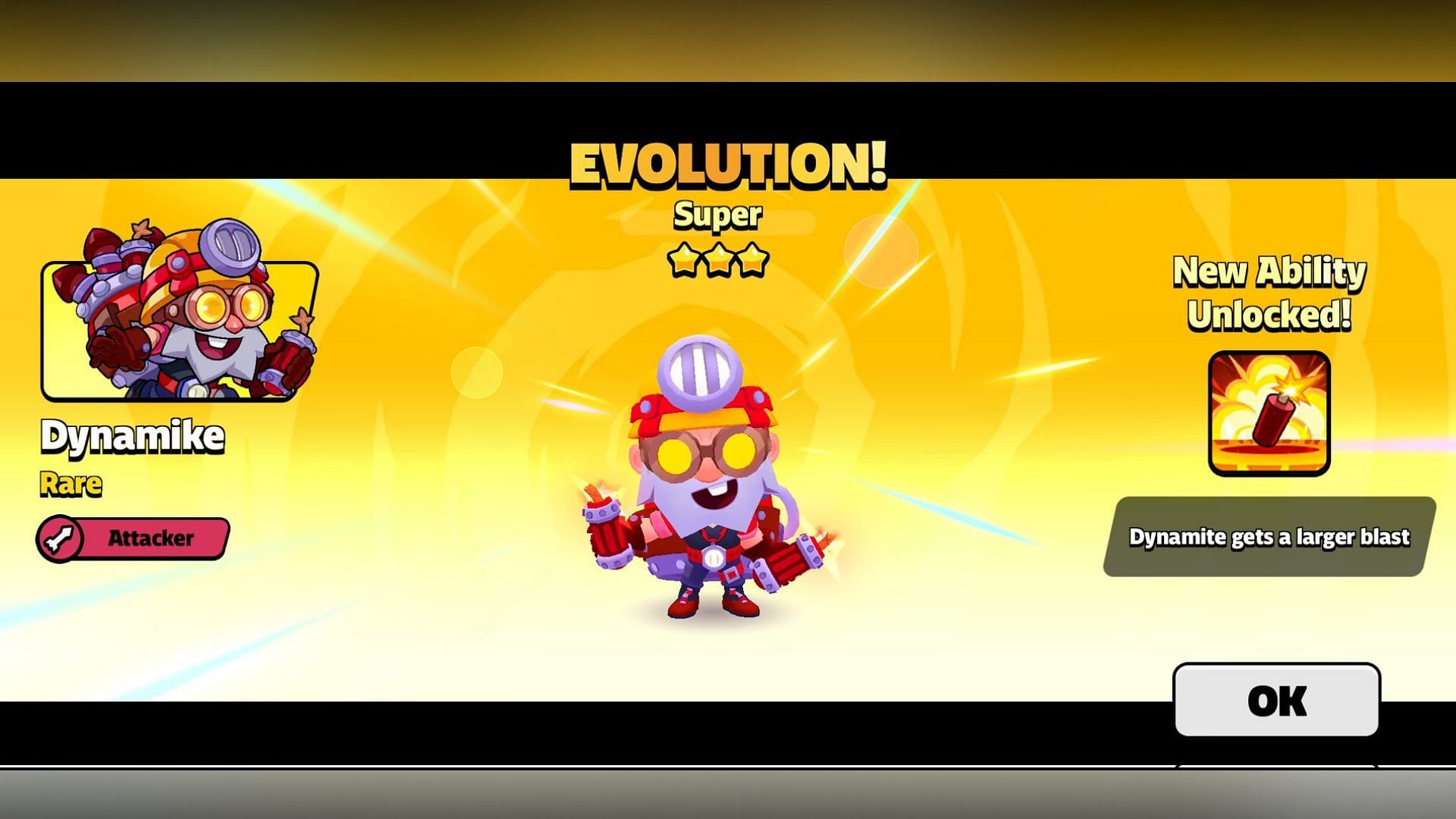 Dynamike evolution in Squad Busters (Image via SuperCell)