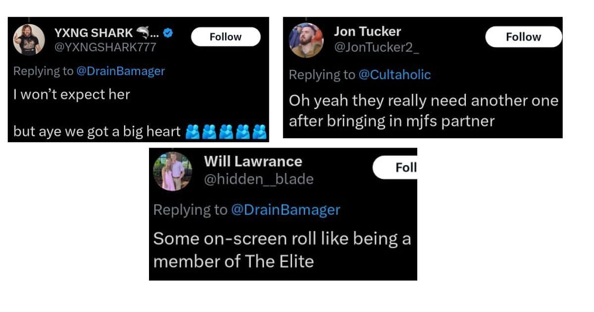 Fans react to Braxton potentially joining AEW [Image source: Replies section of DrainBamager&#039;s tweet]