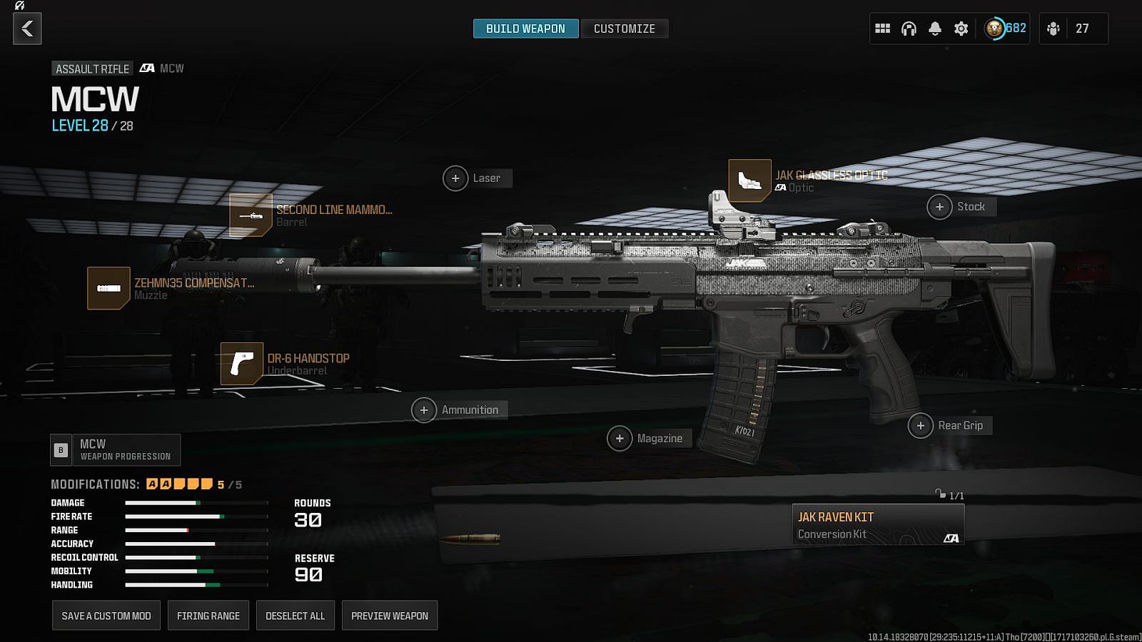 Best MCW loadout in MW3 (Image via Activision)