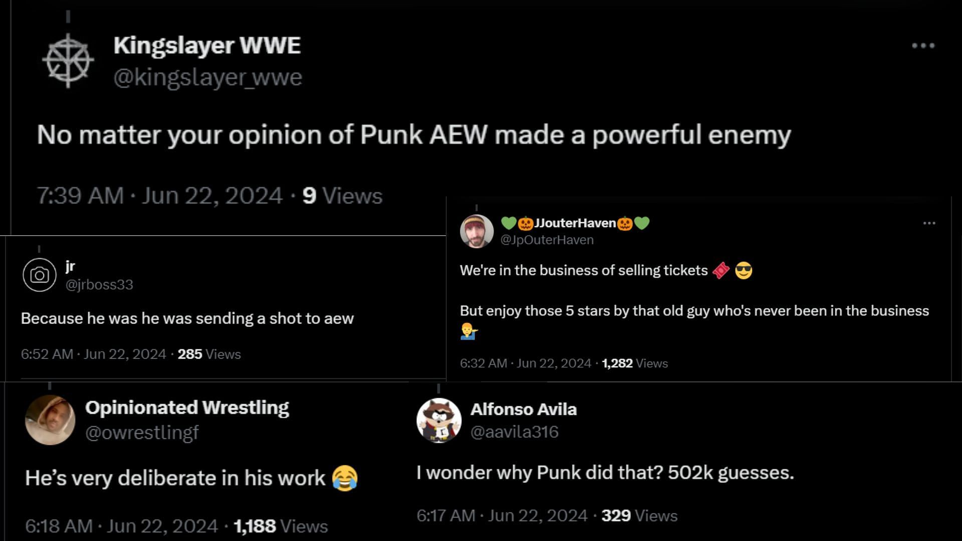 Fans reacting to CM Punk potentially taking a shot at AEW [Image Credits: Various X profiles]