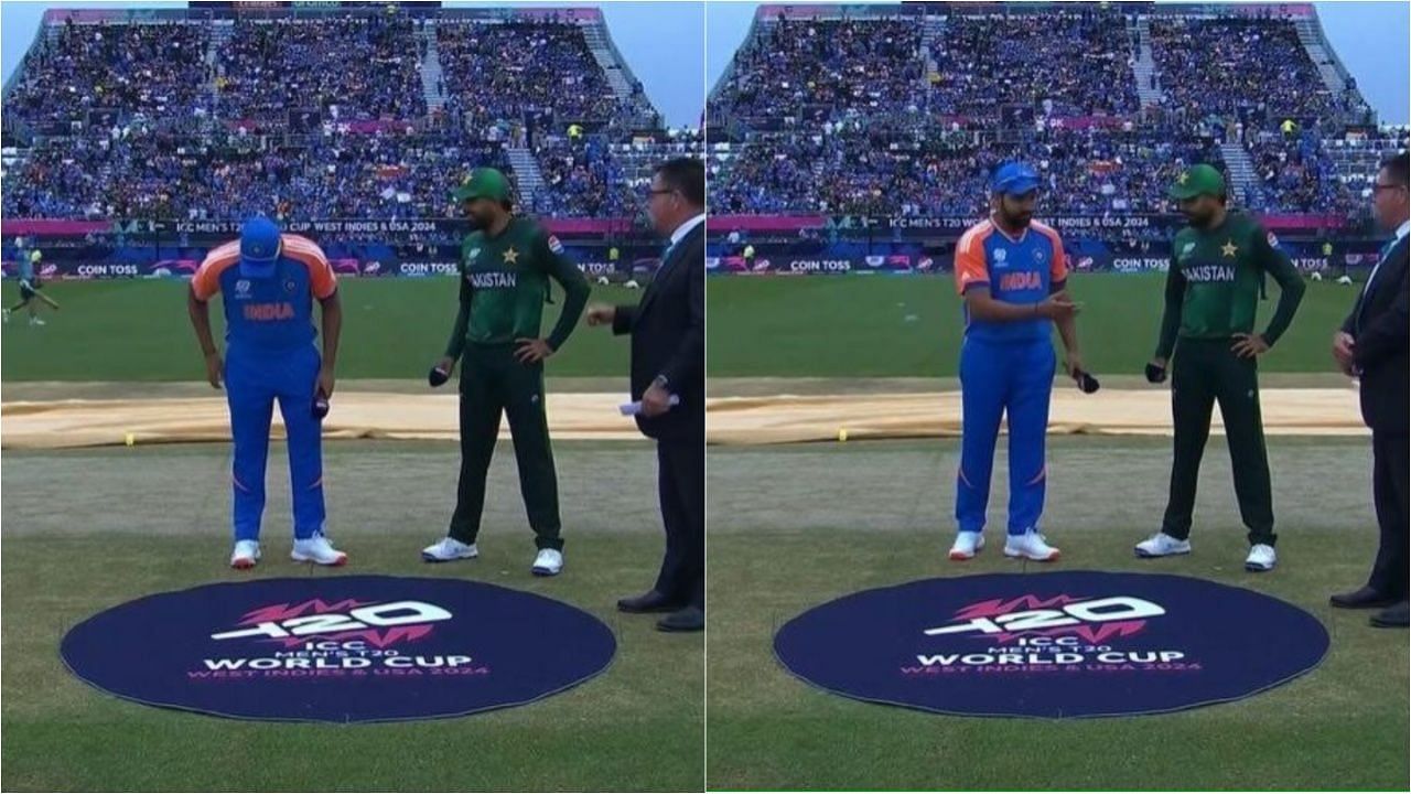 IND vs PAK Rohit Sharma Toss Confusion Viral Photos