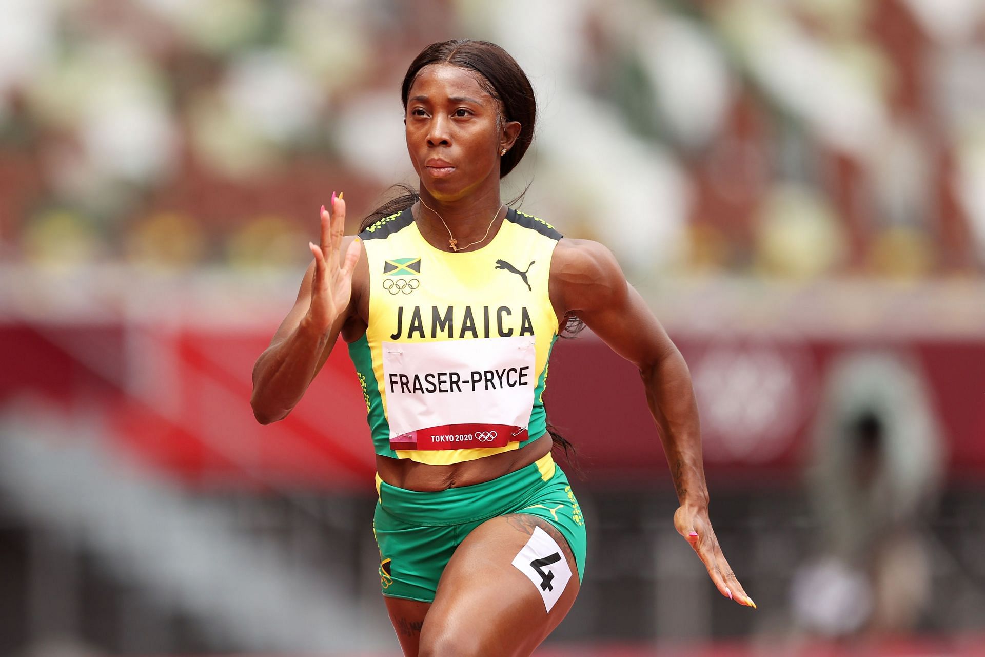 Shelly-Ann Fraser-Pryce at the Tokyo 2020 Olympic Games. (Photo by Patrick Smith/Getty Images)