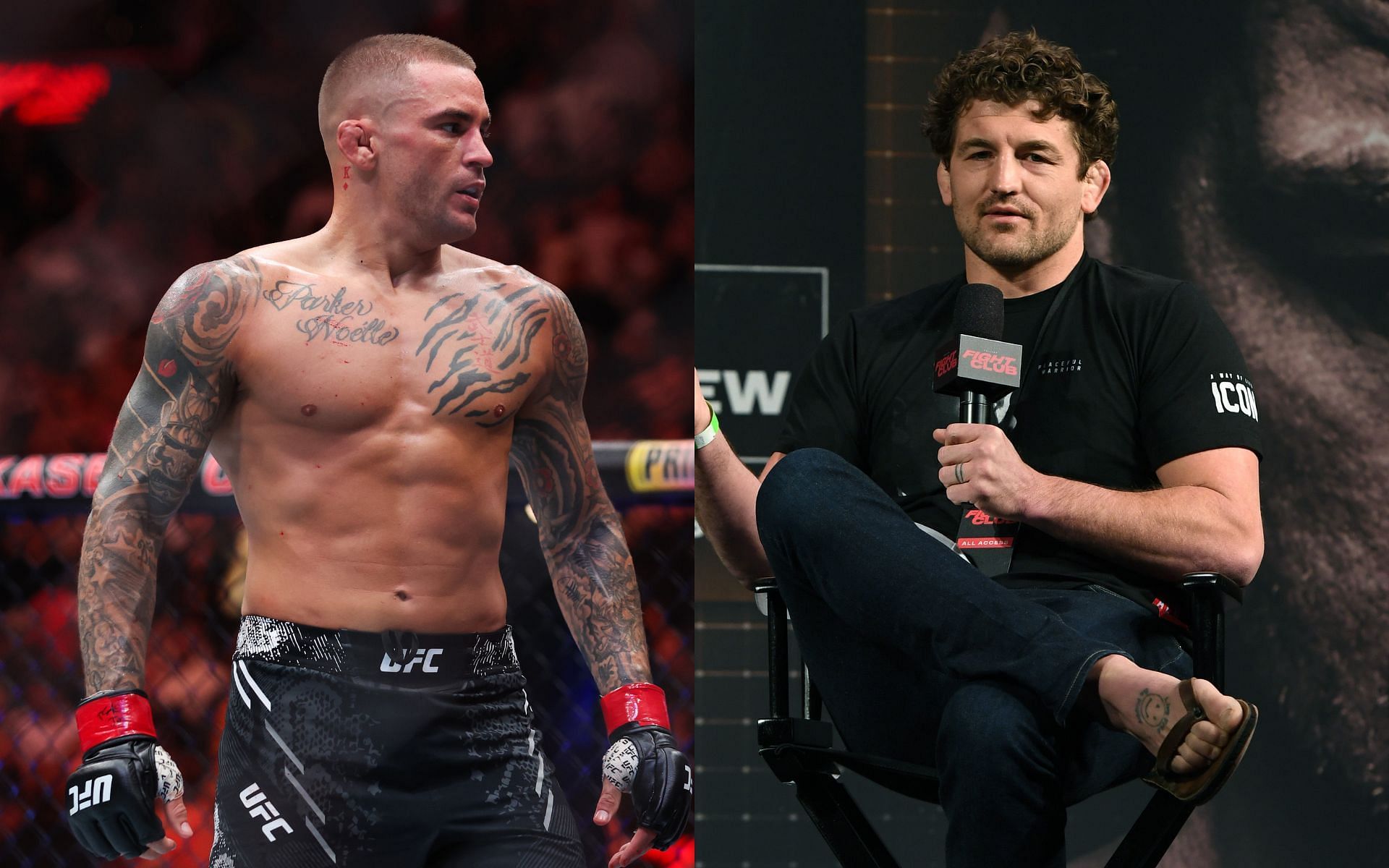 Dustin Poirier (left) is counted among the best strikers, whereas Ben Askren (right) is beheld as one of the greatest grapplers to ever compete in MMA [Images courtesy: Getty Images]