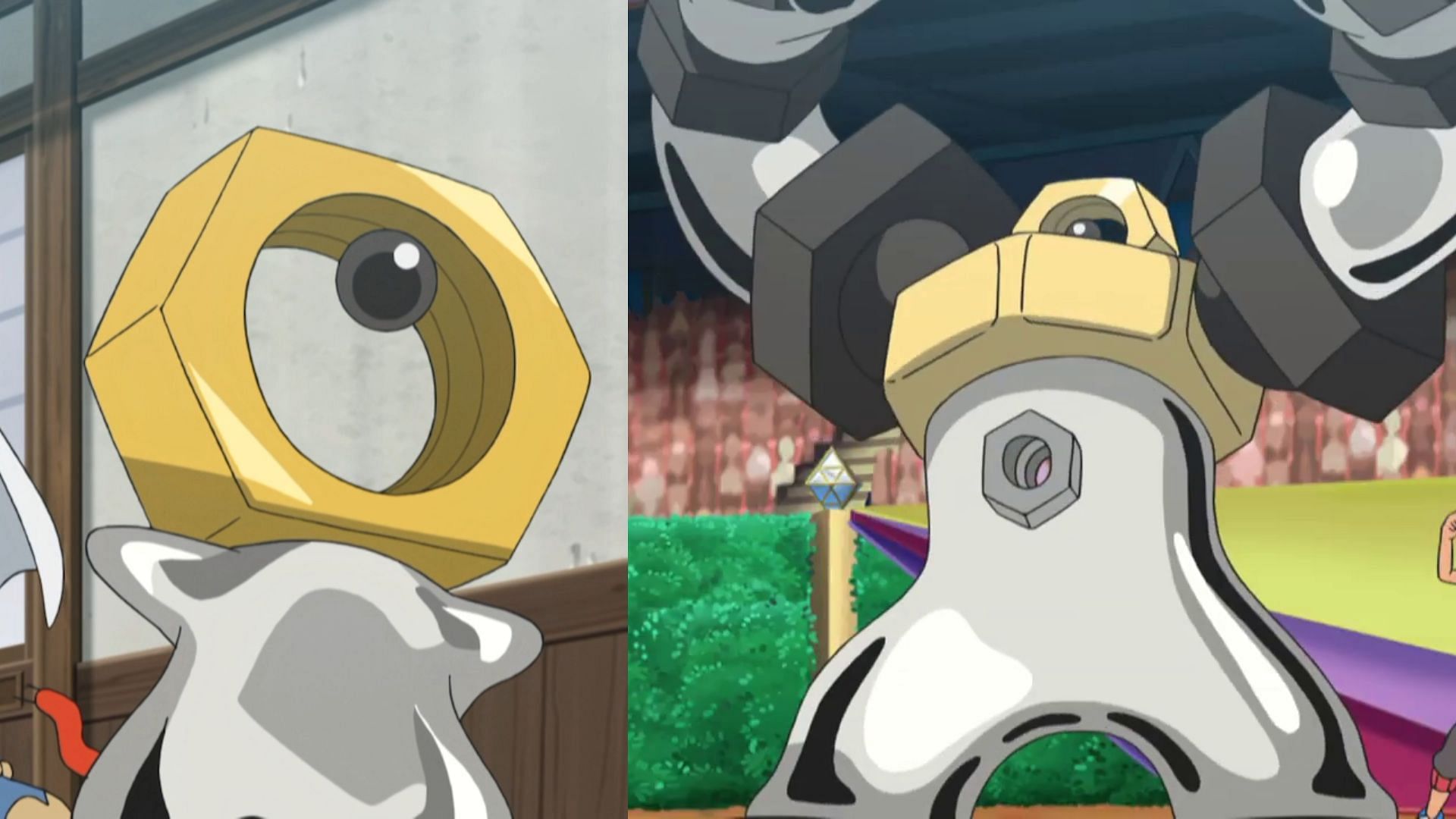 Meltan and Melmetal as seen in the anime (Image via TPC)