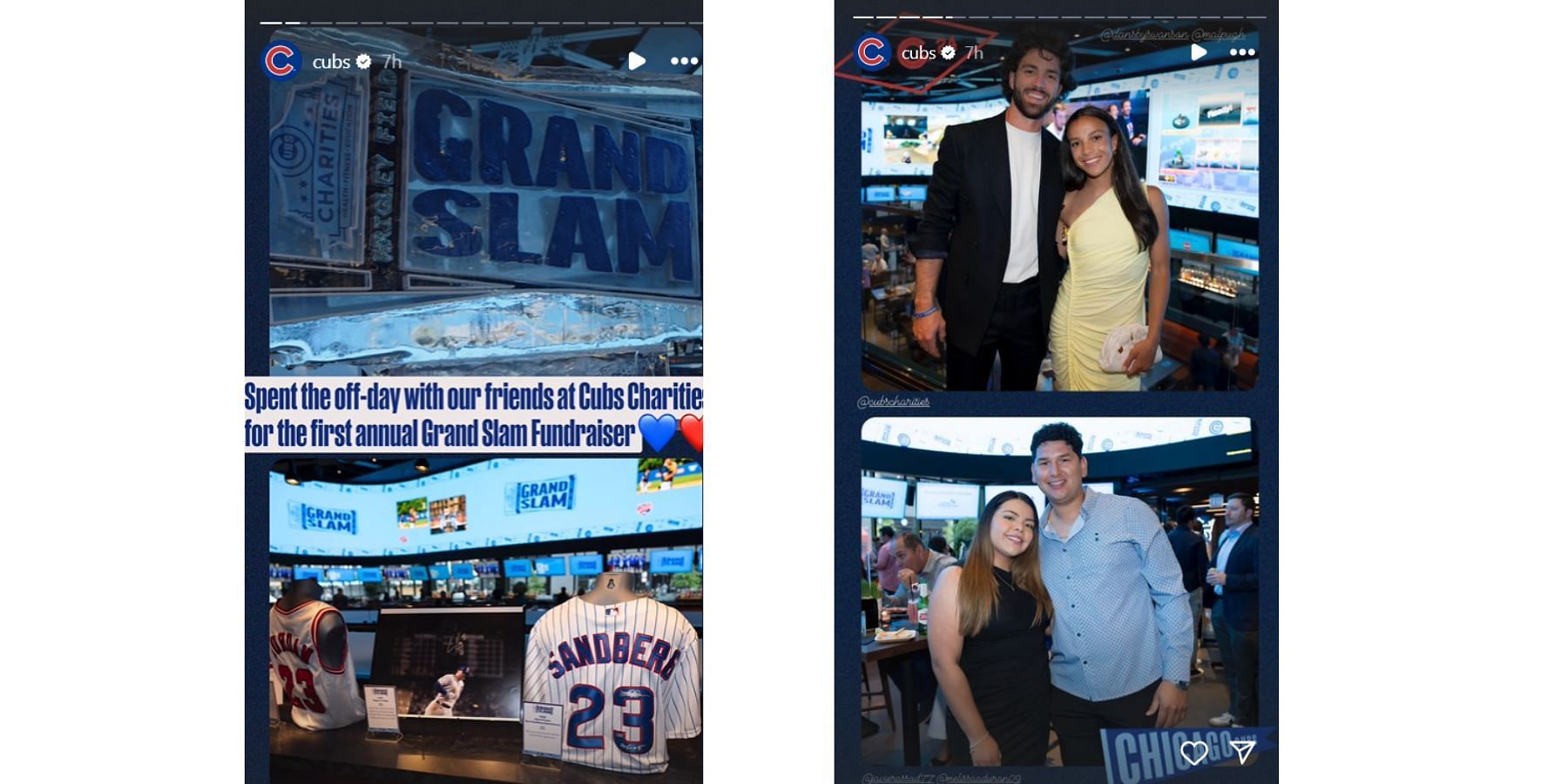 Dansby Swanson alongside wife Mallory, in the fundraiser (Images from Cubs&#039; Instagram)