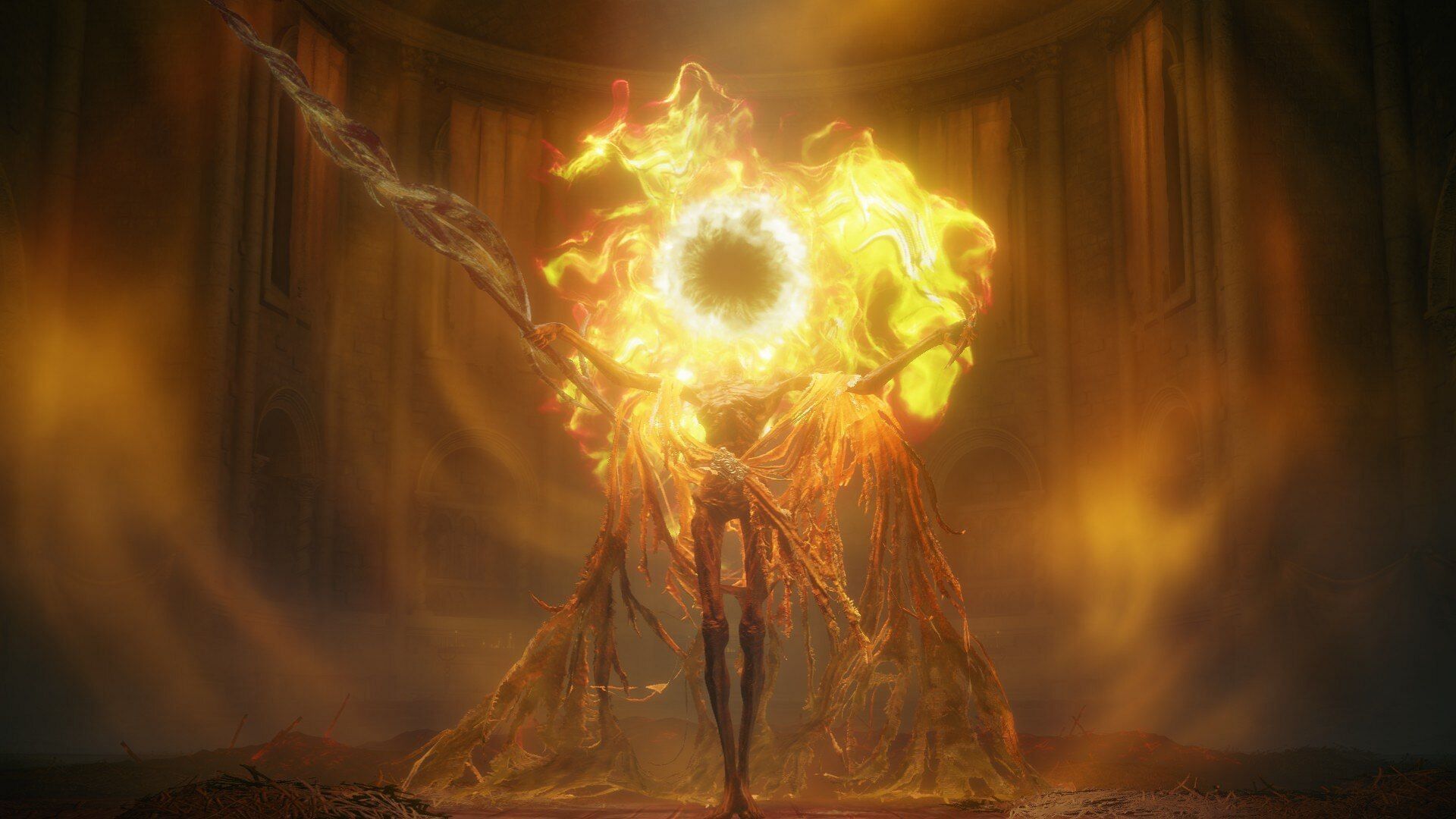 Midra, Lord of the Frenzied Flame in Elden Ring Shadow of the Erdtree (Image via FromSoftware)