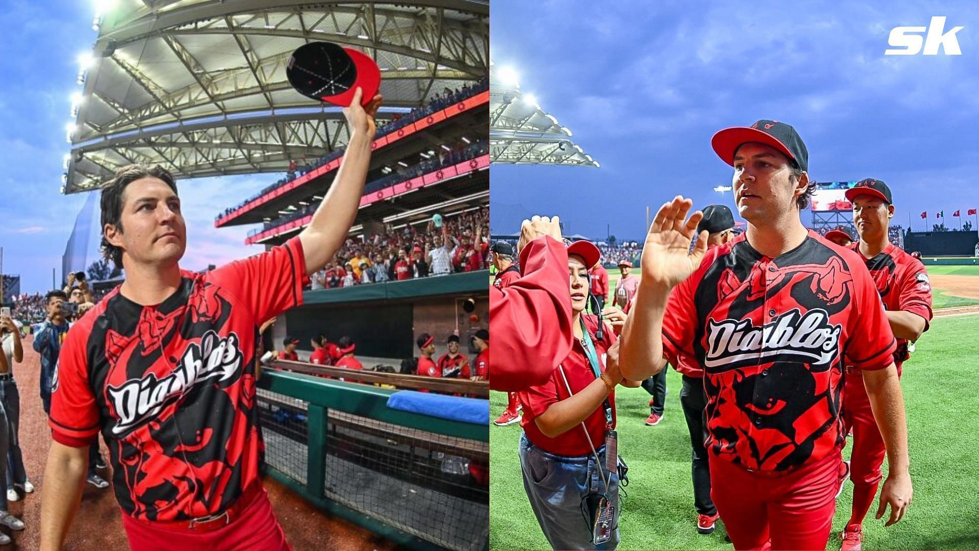 Trevor Bauer showed off a bite-sized token of his historic night of pitching in Mexico