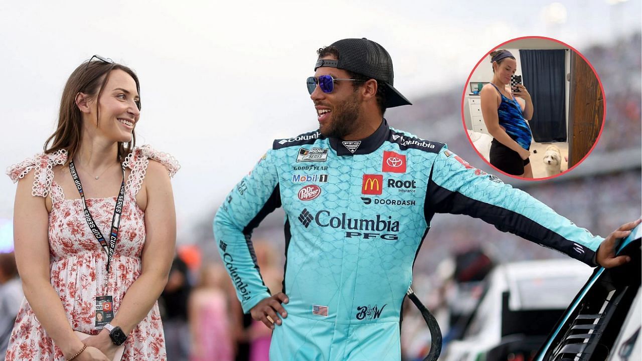Amanda Wallace, wife of #23 driver Bubba Wallace shares a moment of her life after pregnancy. (Picture Credits- Getty and Amanda Wallace