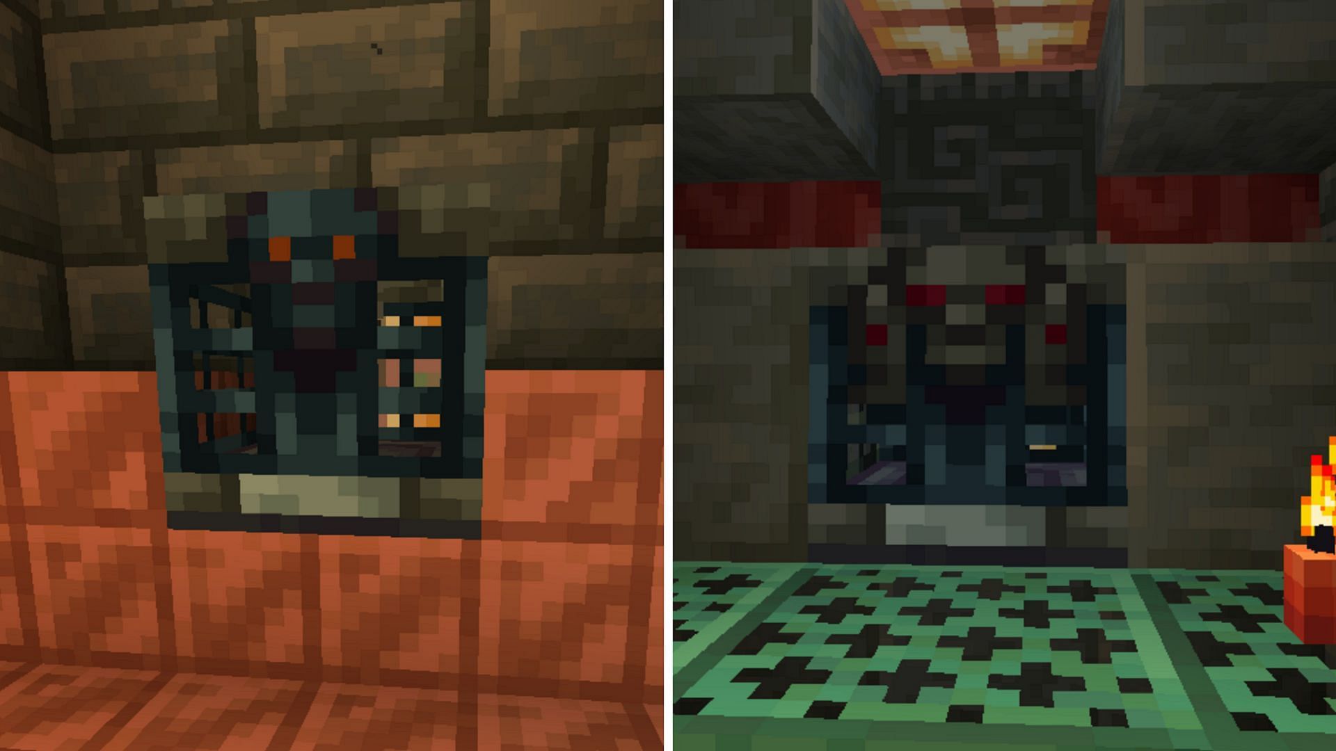 A standard vault and an ominous vault in Minecraft 1.21 (Image via Mojang)