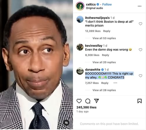 "This right up my alley": UFC President Dana White reacts as Celtics keep receipts mocking Stephen A. Smith, Skip Bayless and more