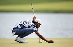 WATCH: 2024 Rocket Mortgage Classic leader Akshay Bhatia loses ball to a drainage hole