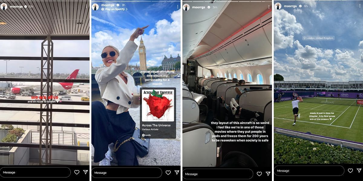 Morgan Riddle travels to London as seen in her Stories (instagram.com/moorrgs)