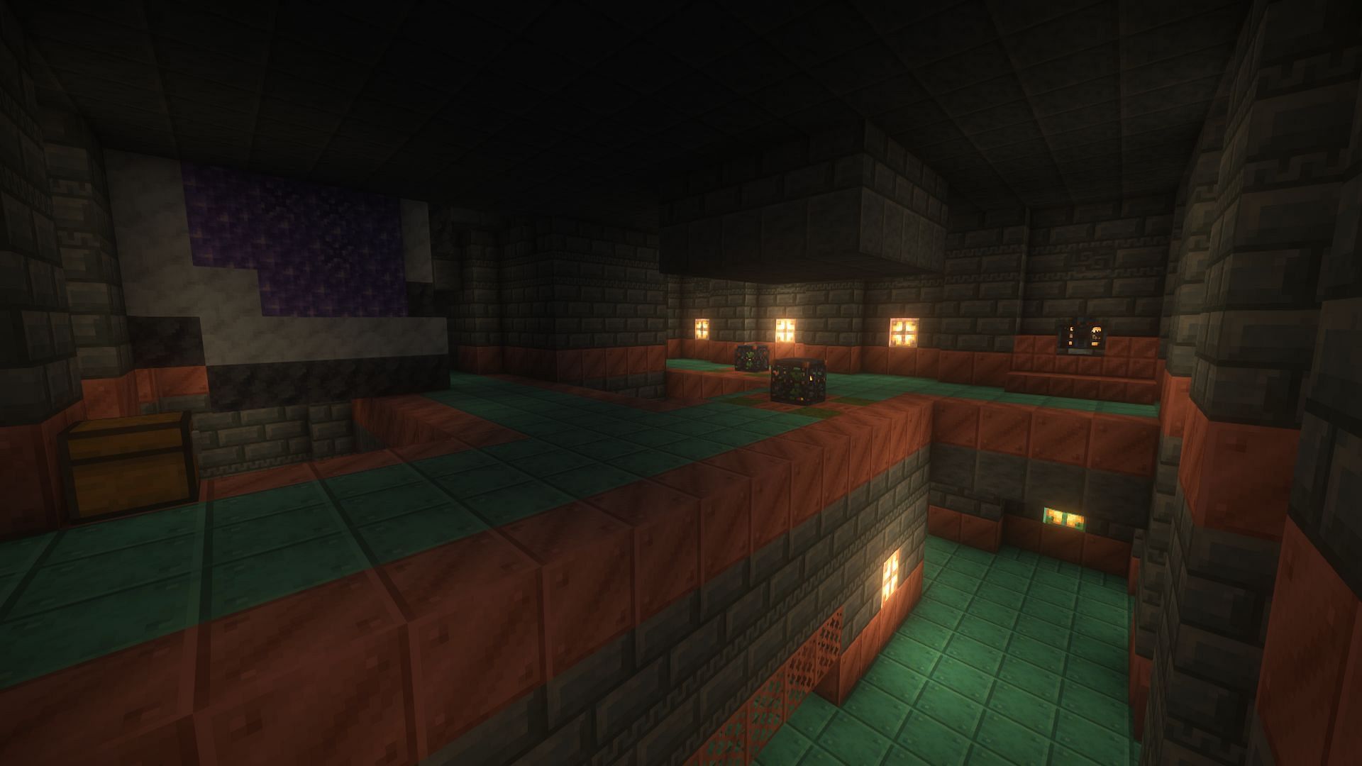 A trial chamber rendered with BSL Shaders (Image via Mojang)