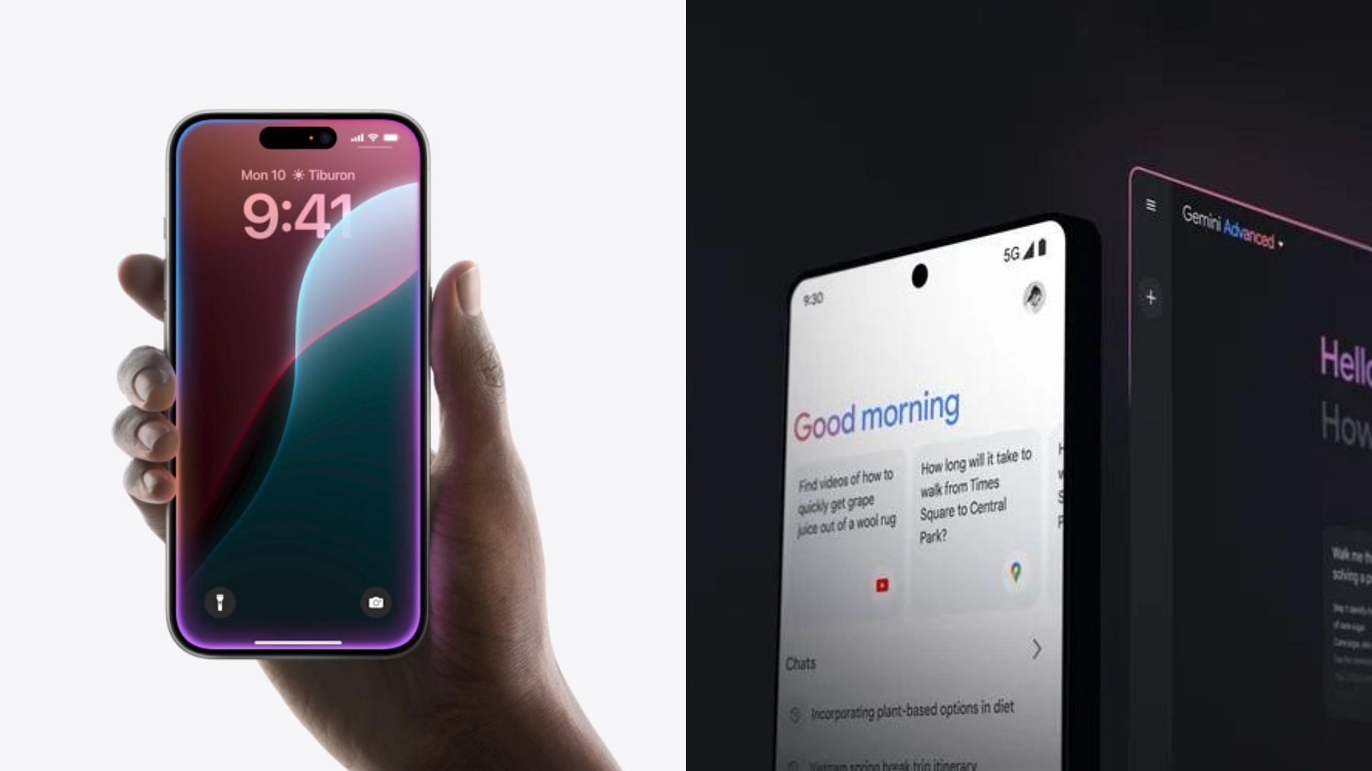 There are major upgrades in Apple Siri and it competes with Gemini (Image via Apple, Google)