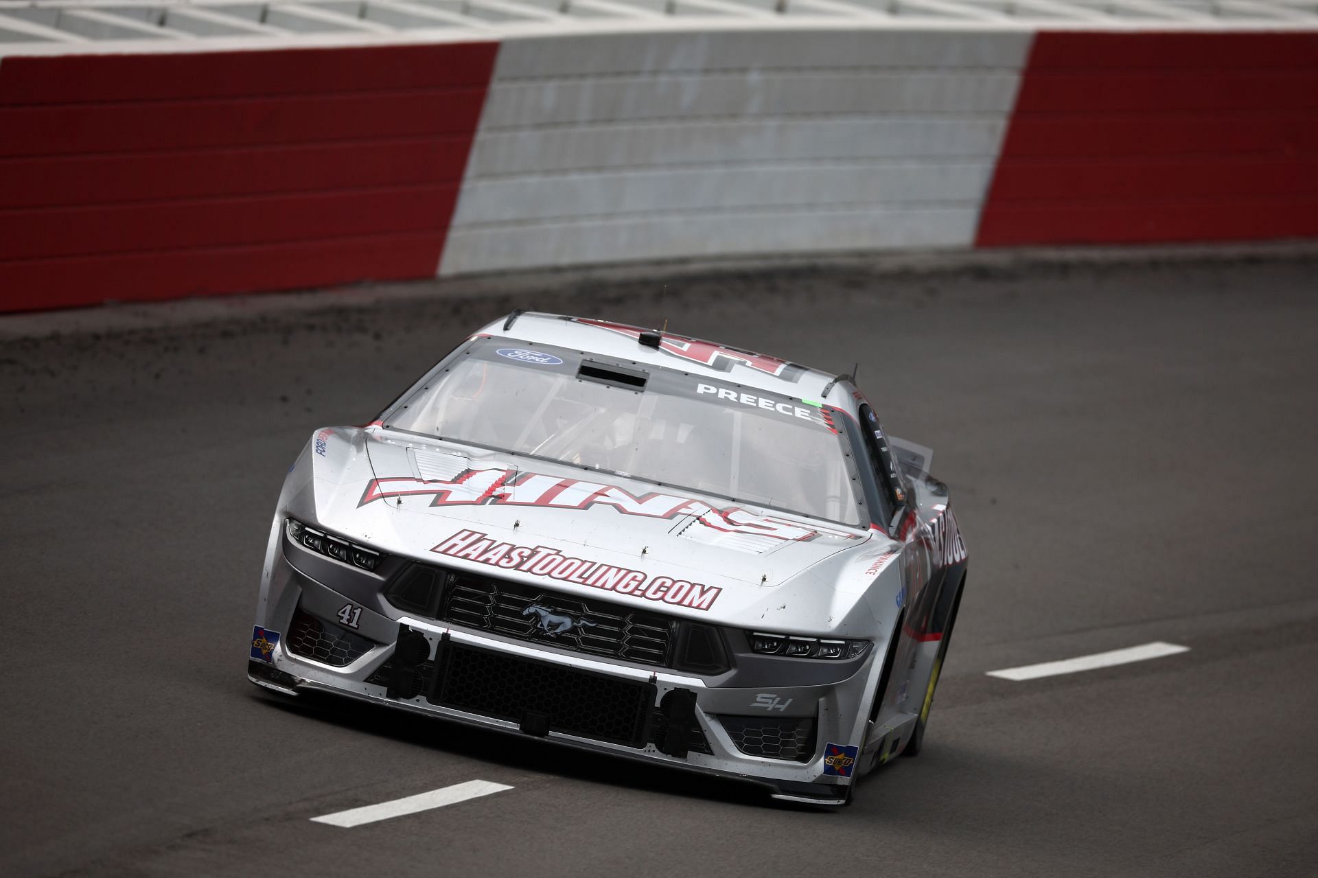 Ryan Preece, driver of the #41 HaasTooling.com Ford, drives during qualifying for the NASCAR Cup Series All-Star Open at North Wilkesboro Speedway on May 17, 2024 in North Wilkesboro, North Carolina. (Photo by Jared C. Tilton/Getty Images)