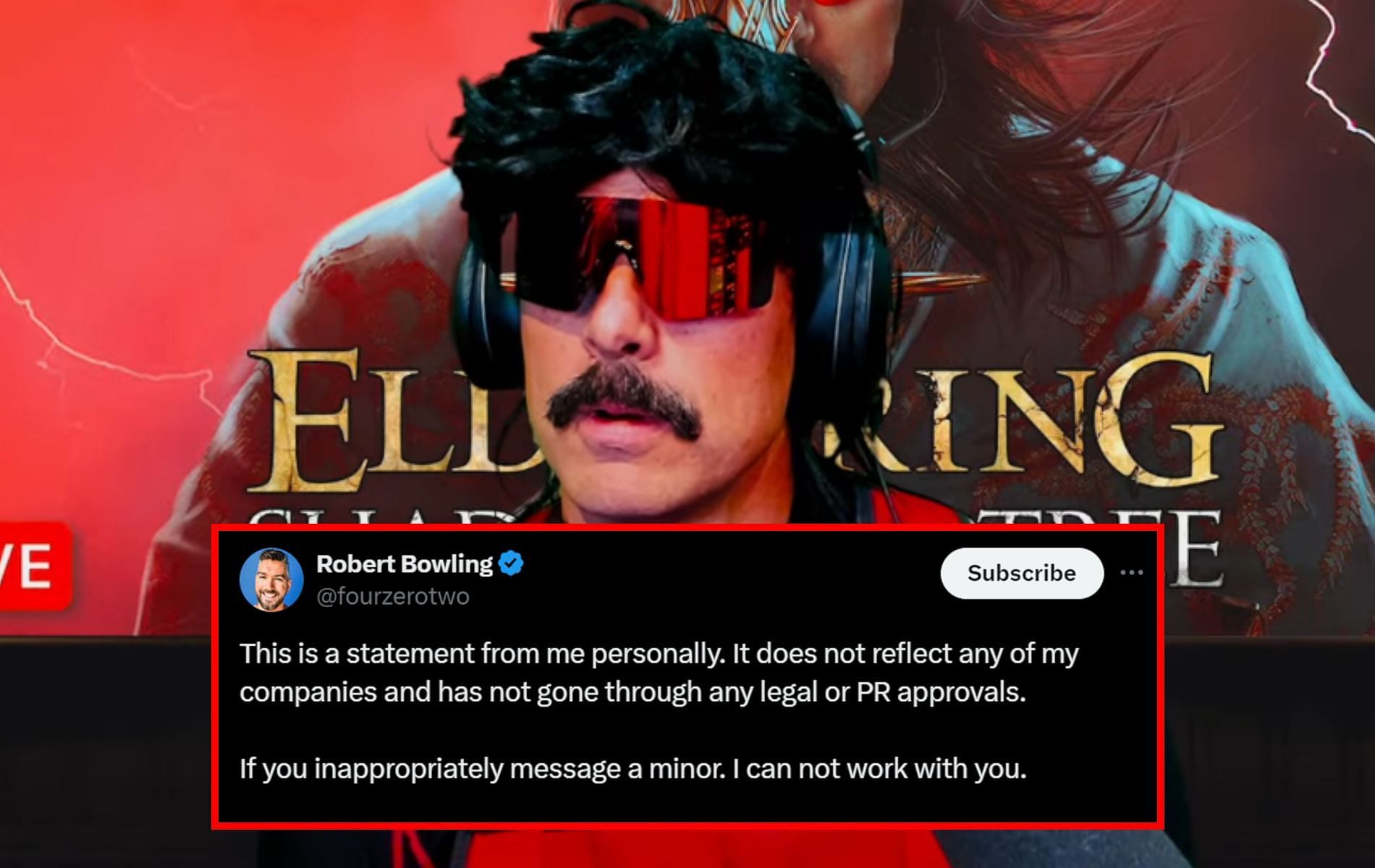 Studio Head of Midnight Society gives his take on the Dr DisRespect situation (Image via X)