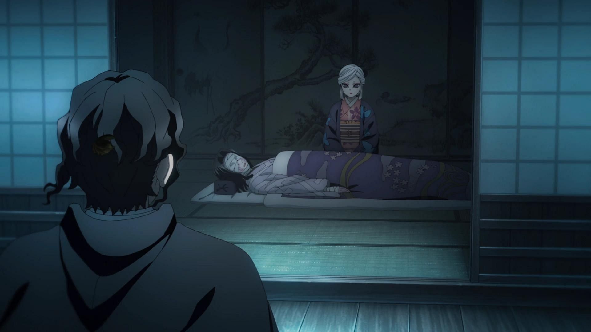 Muzan visits Kagaya at the Ubuyashiki mansion (Image via Studio Ufotable)