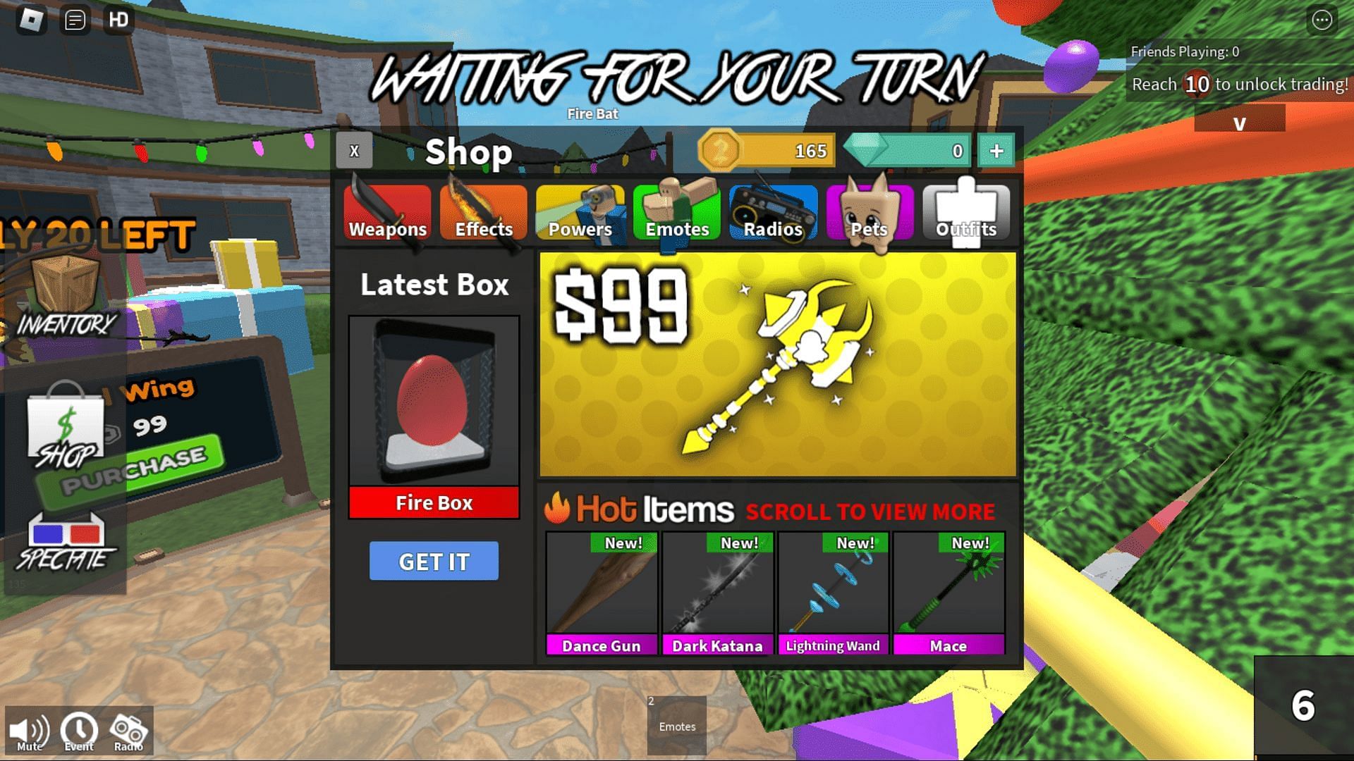 The in-game shop in Plat&#039;s MM2 (Image via Roblox)