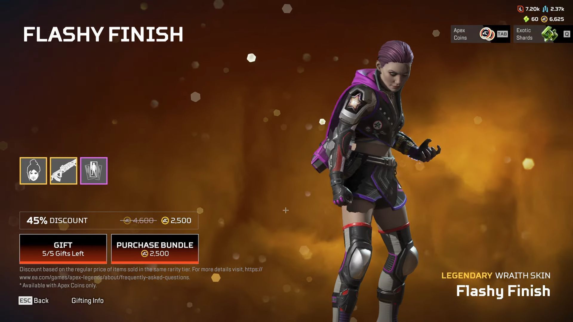 Flashy Finish Wraith bundle in Apex Legends (Image via Respawn Entertainment, @HYPERMYST/YouTube)