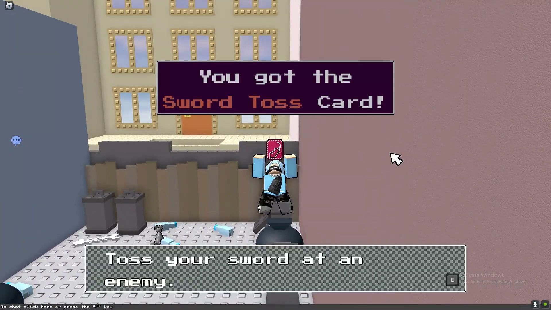 Sword Toss, a highly effective Knight build card (Image via Roblox || ItzVexo on YouTube)