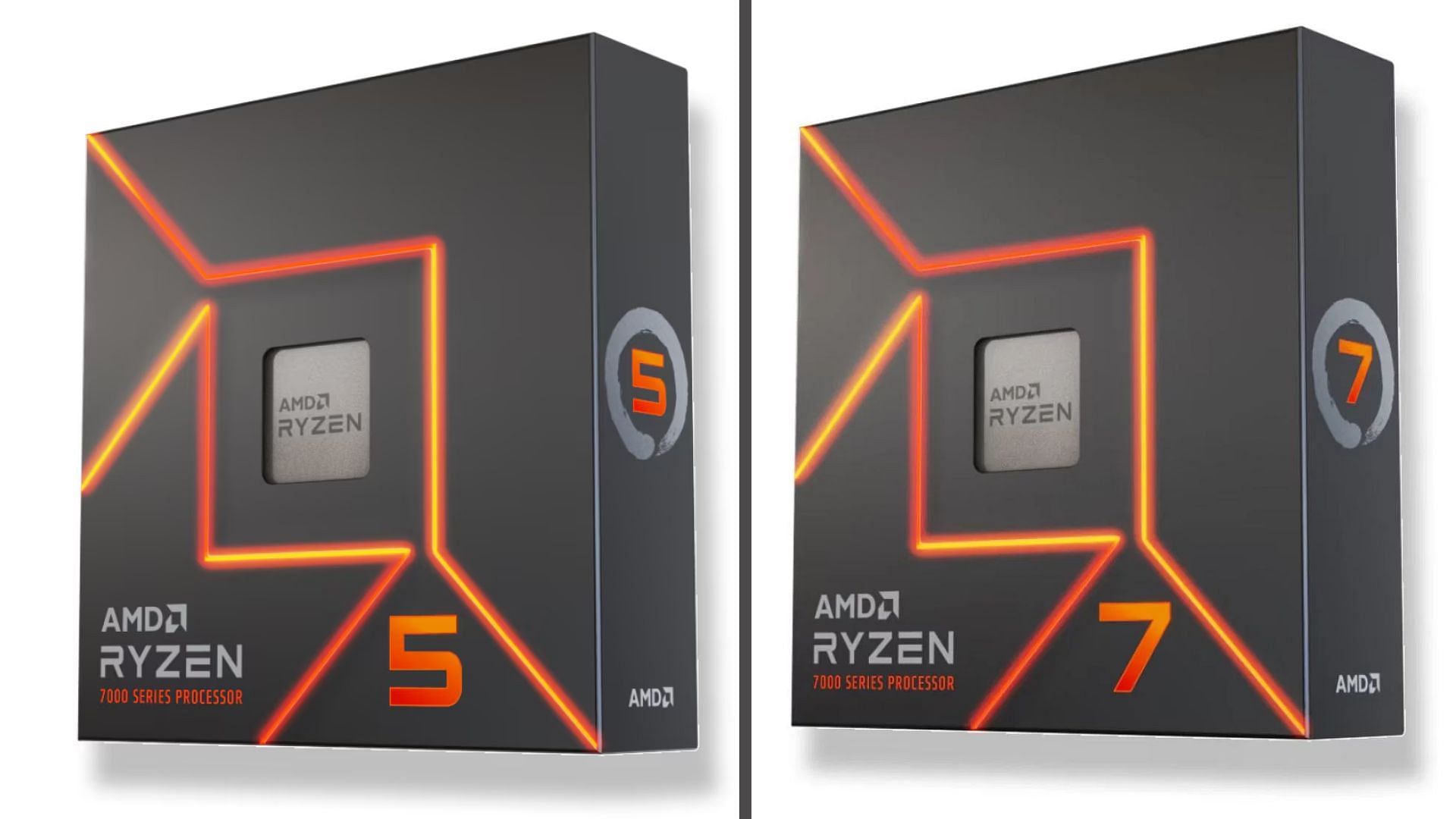 The Ryzen 5 7600X and the Ryzen 7 7700X are value-for-money mid-range CPUs (Image via AMD)