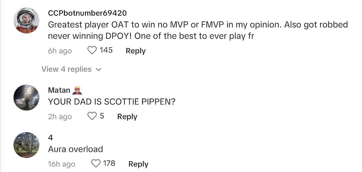 @SophiaPippen - TikTok comments